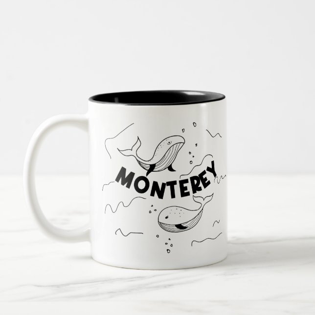 Tasse 2 Couleurs Monterey California Whales (Gauche)