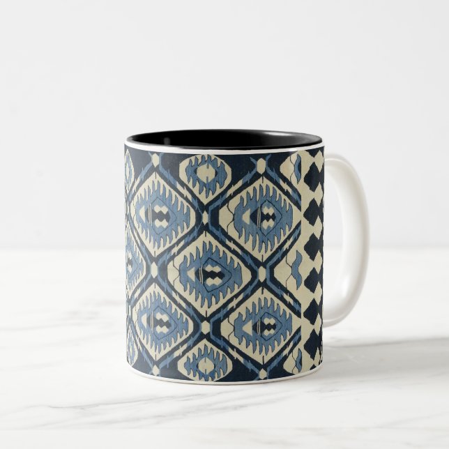 Tasse 2 Couleurs Moquette orientale turque Perse bleu (Devant droit)