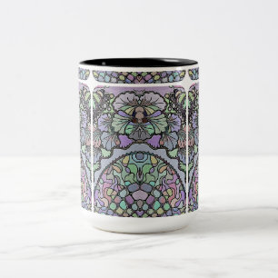 Tasse 2 Couleurs Mosaïque florale violet pansement élégant