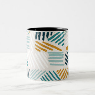 Tasse 2 Couleurs Motif abstrait plat organique d'élément