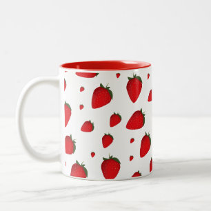 Tasse 2 Couleurs Motif alimentaire aux fruits blancs rouges aux fra