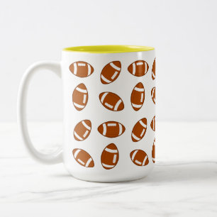Tasse 2 Couleurs Motif américain de football blanc