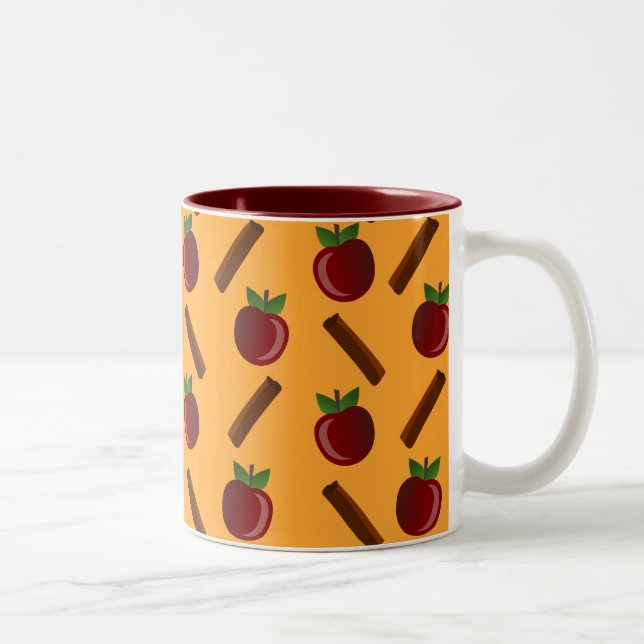Tasse 2 Couleurs Motif Apple Cinnamon (Droit)