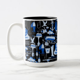 Tasse 2 Couleurs Motif bleu de pêche