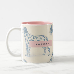 Tasse 2 Couleurs Motif Dalmatien Personnalisé Fantaisiste Charmeur