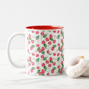 Tasse 2 Couleurs Motif d'aquarelle cerise