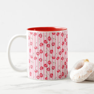 Tasse 2 Couleurs Motif d'aquarelle cerise