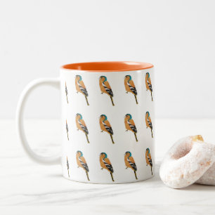 Tasse 2 Couleurs Motif d'art ornithologique Chaffinch