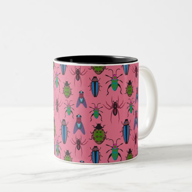 Tasse 2 Couleurs Motif de bogues cool (Devant droit)