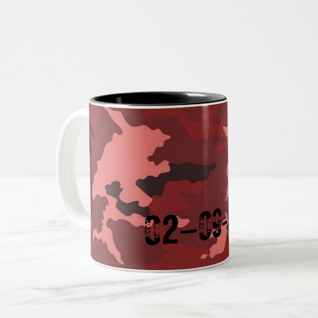 Tasse 2 Couleurs Motif de camouflage rouge (Devant gauche)