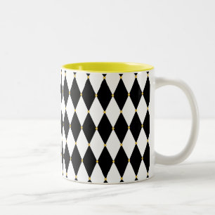 Tasse 2 Couleurs Motif de diamant de harlequin