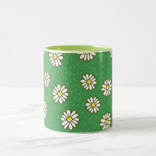 Tasse 2 Couleurs Motif de fleur marguerite
