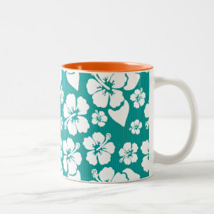 Tasse 2 Couleurs Motif de fleurs d'Hibiscus