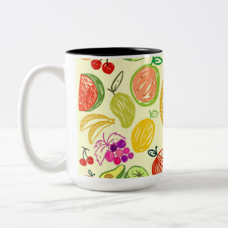 Tasse 2 Couleurs Motif de fruits