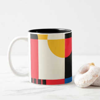 Tasse 2 Couleurs Motif de géométrie Bauhaus