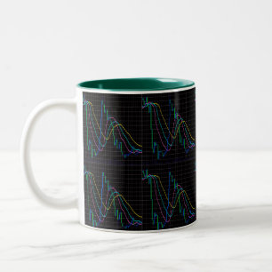 Tasse 2 Couleurs motif de graphique financier Abstrait