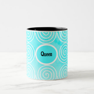 Tasse 2 Couleurs Motif de la spirale bleue