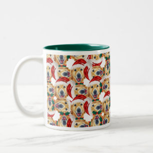 Tasse 2 Couleurs Motif de Noël de compagnie de Golden Retriever drô