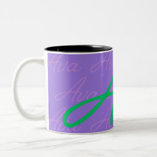 Tasse 2 Couleurs Motif de nom extensible Ava