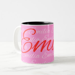 Tasse 2 Couleurs Motif de nom répétitif Eliana