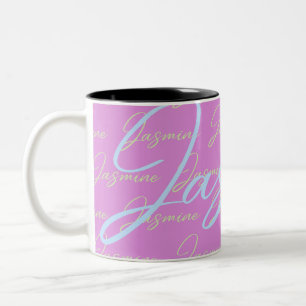Tasse 2 Couleurs Motif de nom répétitif Jasmine