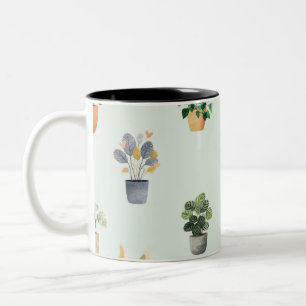 Tasse 2 Couleurs Motif de plante d'intérieur Botanique Conception d