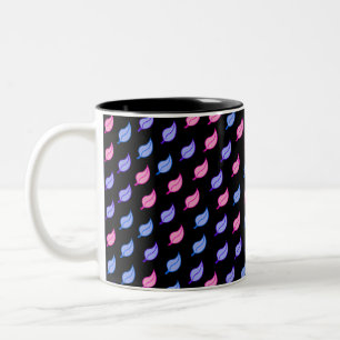 Tasse 2 Couleurs Motif de plumes colorées