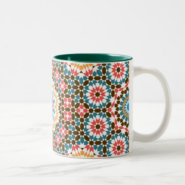 Tasse 2 Couleurs Motif de style marocain (Droit)