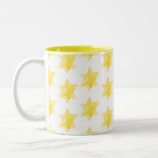 Tasse 2 Couleurs Motif des étoiles jaunes