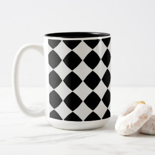 Tasse 2 Couleurs Motif diamant noir et blanc