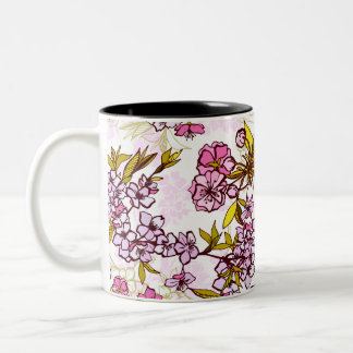 Tasse 2 Couleurs Motif en fleurs de cerisiers