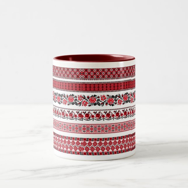 Tasse 2 Couleurs Motif ethnique ukrainien (Centre)