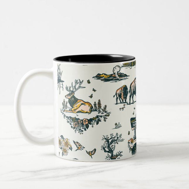 Tasse 2 Couleurs Motif faunique du parc national Yellowstone (Gauche)