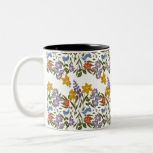 Tasse 2 Couleurs Motif Fleurs