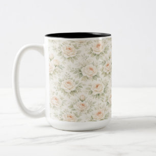 Tasse 2 Couleurs Motif floral de mariage