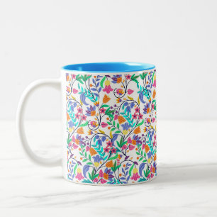 Tasse 2 Couleurs Motif floral exotique coloré