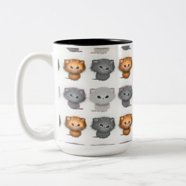 Tasse 2 Couleurs Motif Fluffy Kittens (Gauche)