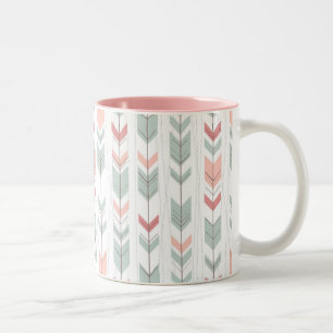 Tasse 2 Couleurs motif géométrique de style rétro