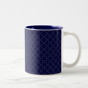 Tasse 2 Couleurs Motif géométrique islamique bleu foncé