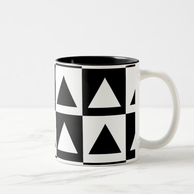 Tasse 2 Couleurs Motif géométrique triangle noir et blanc (Droit)