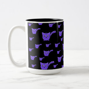 Tasse 2 Couleurs Motif Kitty noir et pourpre