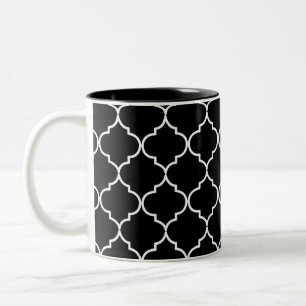 Tasse 2 Couleurs Motif marocain méditerranéen noir et blanc