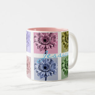 Tasse 2 Couleurs Motif Pop Art Fleur Personnalisé