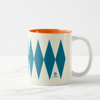 Tasse 2 Couleurs Motif Retro Mod Blue Diamond