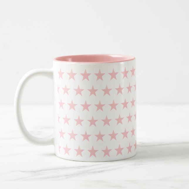 Tasse 2 Couleurs Motif rose étoile (Gauche)