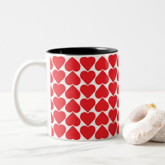 Tasse 2 Couleurs Motif rouge de coeurs