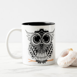Tasse 2 Couleurs Motif sage mignon de henné de griffonnage de