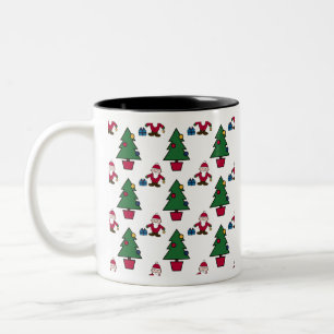 Tasse 2 Couleurs Motif sans couture de Noël