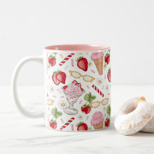 Tasse 2 Couleurs Motif Sundae fraise