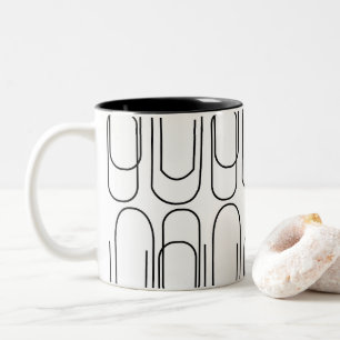 Tasse 2 Couleurs Motif trombone noir et blanc